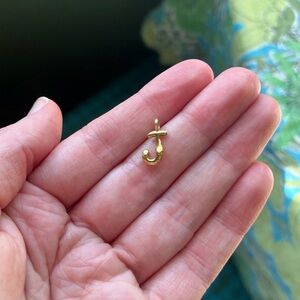 Wolf circus J charm gold alphabet charm for necklace